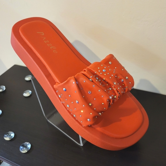 Pazzle Orange Bling Sandals - Picture 4 of 4